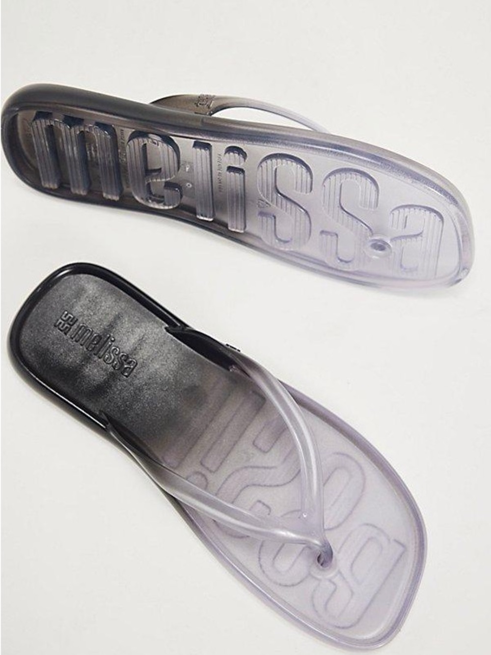 Melissa ombré Translucent Smoke Gray Flip Flops